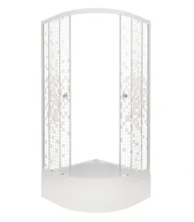 Душевая кабина Triton Стандарт-Мозаика Щ0000061809 90x90 см профиль белый стекло мозаика